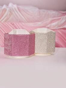 1个360°旋转美妆美甲镶钻高档美容工具收纳桶，多隔层化妆刷收纳桶，桌面多功能收纳桶 - 彩色 - 查看 8