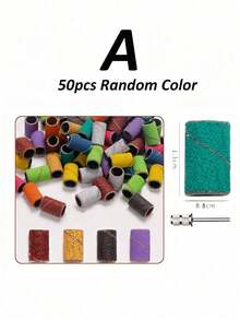 5pcs/Set Nail Grinding Bands Kit, Includes 80/120/150/180/240 Grit Nail Grinding Bands, Nail Drill Bits, Drill Shanks & Portable Storage Box, Suitable For Acrylic Nails, Manicure, Pedicure And Other Nail Art, Ideal For Back To School Season - Multicolor - View 12