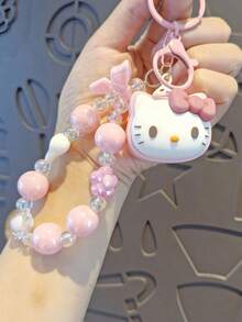 New Beaded Snack Sanrio Cartoon Character Phone Charm, Cute Girl Backpack Pendant, Car Keychain, Phone Lanyard (Beaded Style Random) - Multicolor - View 6
