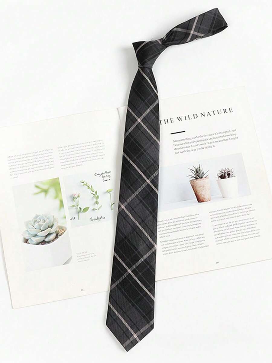 1条女士条纹学院风休闲领带 - 灰色 - 查看 1