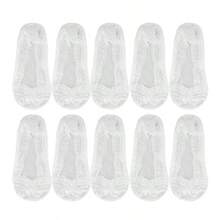 5 Pairs Girls' Summer Silicone Lace Boat Socks, Invisible Non-Slip Liner Socks - Multicolor - View 9