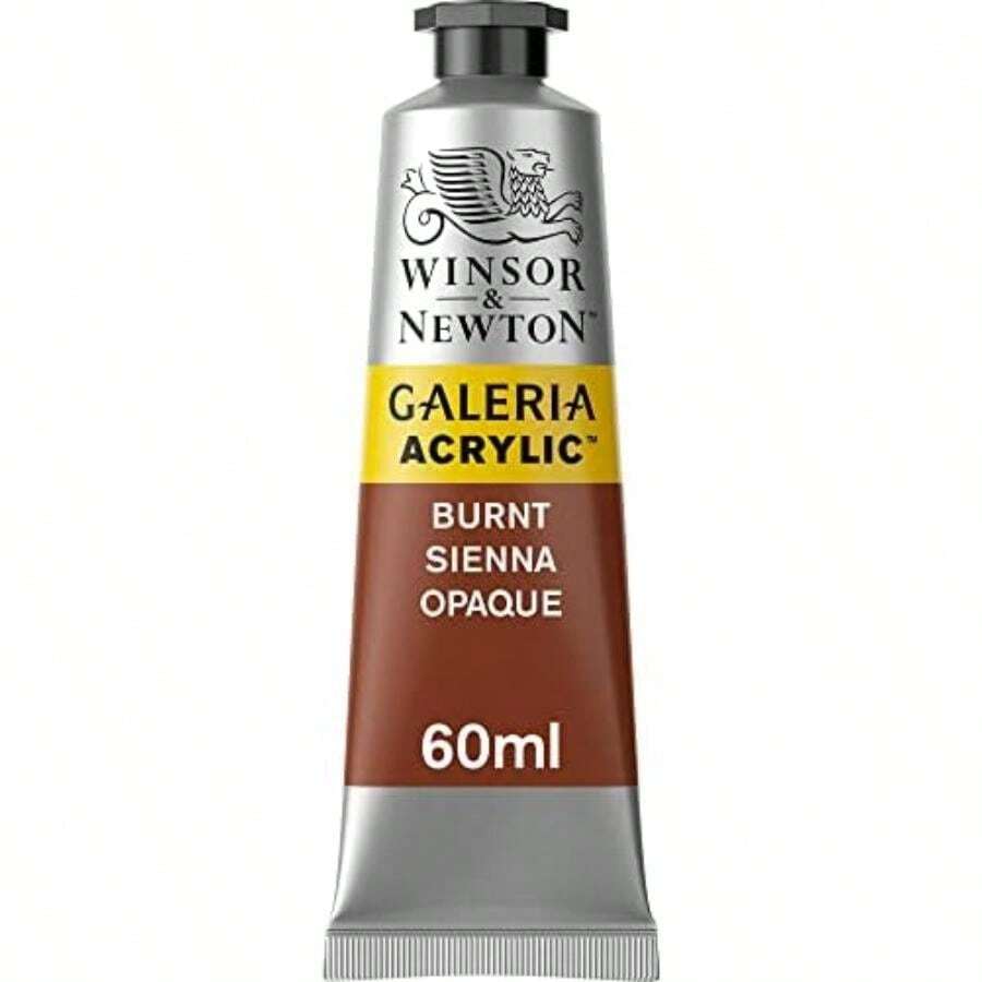Winsor & Galeria Pintura Acrilica, ,(Marrón (Burnt Sienna Opaque 077) Tubo de 60 ml) - Multicolor - Ver 1
