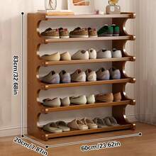 6 Tiers Wooden Shoe Rack Storage Shelf Unit Cabinet Organiser Footwear Stand UK - Chocolate Brown - View 3
