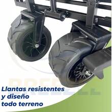 R- Carrito Pble Vagón Portátil para Exteres de Gran Capacidad Y Reencia con Bolsos Latera Ruedas Grandes de 7" y Giro 360º A Todo Terreno para ogar ardin Compras o Campamento - Gris - Ver 4