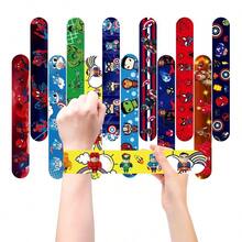 Set de 12 piezas Pulseras de Spiderman como recuerdos de fiesta de cumpleaños de Spidey, suministros de fiesta de Los Vengadores, pulseras de golpe, juguetes de aula, bandas de muñeca Papa Círculo - Multicolor - Ver 5