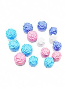 10pcs Plastic Cosmetic Cream Containers With Rose Flower Spiral Lids; Refillable Empty Containers For Cosmetic Samples; Travel Essential - Multicolor - View 6