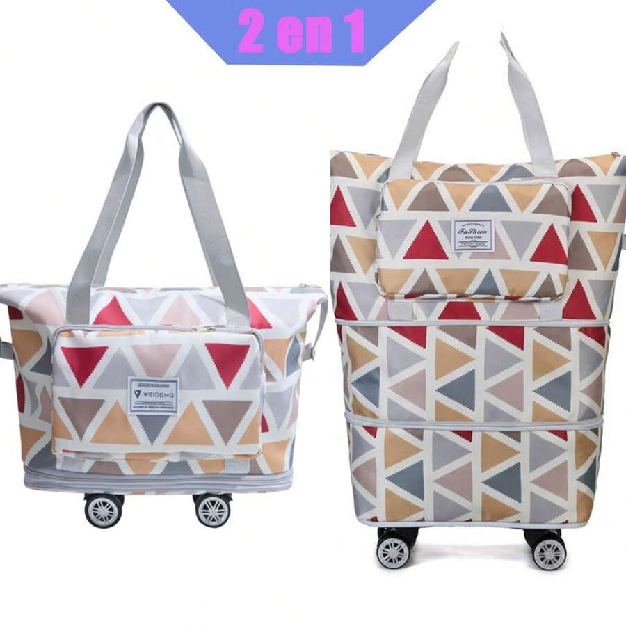 Rolling Travel Bags - Light Grey - View 1