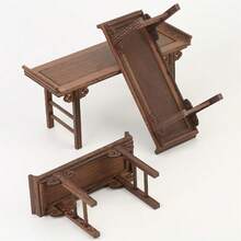 End TablesMesa de altar de Piso Mesa de altar bajo Low Side Table Carved Ornament Base Altar Table Wood Tea Table for Living Room Study Office Tea House 36.6 * 13 * 17.5cm - Un color - Ver 4