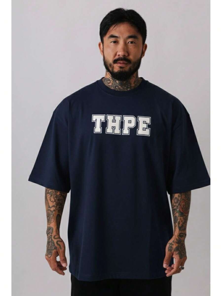 Oversized Bright T-Shirt - 藏蓝色 - 查看 1