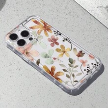 Funda para teléfono con diseño floral de acuarela, compatible con iPhone 16, 15, 14 Pro Max, 13, 12, 11, XR y XS Plus. Fabricada en silicona TPU, ofrece protección contra golpes y caídas, además de una excelente sensación al tacto. Es el regalo ideal para familiares, amigos y seres queridos. - transparente - Ver 4