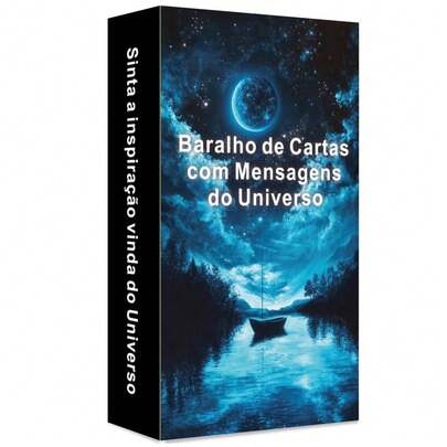 Baralho Oráculo Português, Mensagem do Universo, 54 Cartas de Afirmação para Reflexão Diária, 12x7cm, Cartas de Tarô