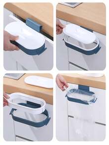 1 pieza Estante colgante para basura, Estante para basura montado en la pared, Estante colgante para almacenamiento de basura, Estante para bolsa de basura con cubierta para dormitorio, Estante de almacenamiento de basura para puerta de gabinete del hogar - Multicolor - Ver 8