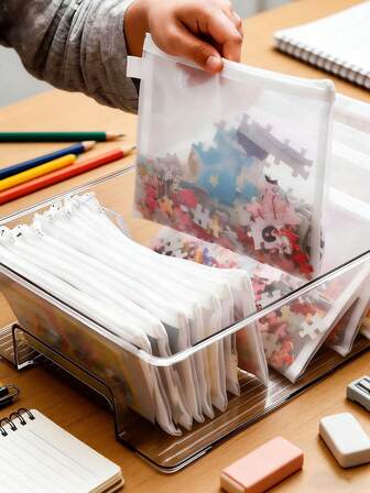 1 pieza Carpeta con cremallera de malla A4/A5/A6, estuche para lápices de suministros escolares y de oficina, carpeta con cremallera transparente, 1 set de carpetas S/M/L, bolsa de almacenamiento de juguetes de rompecabezas, estuche para lápices, bolsa de almacenamiento de carpetas, bolsa de almacenamiento de suministros de oficina, bolsa de cosméticos, bolsa de aseo, regalo para mujeres, regalo para hombres, suministros escolares, accesorios de estudio