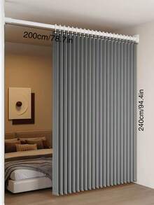 1 Freestanding Folding Room Divider Curtain, Suitable For All Seasons, Elegant Hanging Fabric Curtain, Ideal For Rental Home Bedside, High-Quality For Living Room, Bedroom And More - Multicolor - View 5