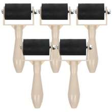 Garneck Rodillo de Grabado para Impresion 5 Piezas Herramienta de Manualidades de Plastico y Goma Rodillo para Pintura y Pegamento Adecuado para Bricolaje y Arte InfantilDurable, Sólido - Multicolor - Ver 2