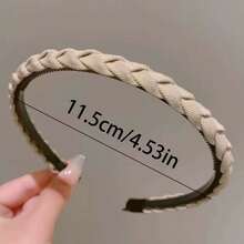 1个/5个装 皇家优雅复古高端多功能编织发箍，女士公主风休闲发饰，拍照道具，发带，发圈 - 彩色 - 查看 3