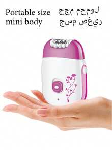 Kemei 电动脱毛器专业女士脱毛仪，适用于身体腋下、腿部、比基尼线、私处、面部等部位，USB充电，全身强力迷你脱毛机，便携式脱毛设备 6203
