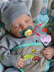 Lifelike 17"/43cm Reborn Baby Doll, Full Silicone Vinyl Girl/Boy Body Handmade Art Doll, Like A Real Baby, 3D Painted Skin, Visible Veins Vinyl Limbs, Realistic Hand Painted Hair,Anatomically Accurate - Perfect Collectible Art Doll Christmas Gift/Birthday Gift/Thanksgiving Gift - Grey - View 7