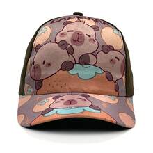 1pc Kids Cartoon Capybara Print Cute Baseball Cap, Wide Brim Sun Visor Hat For Vacation & Travel - Capybara - View 8
