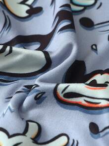 3PCS Disney, Cartoon Graffiti Print Men's Lingerie, Elasticated Waistband Men's Boxer Briefs