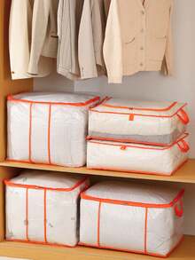 多尺寸大容量床底收纳袋，透明网布材质，配有结实手柄和拉链，可折叠耐用，可重复使用，内部空间宽敞，适用于床底/衣柜/卧室收纳，是宿舍节省空间的理想选择，也可用于收纳衣物、床上用品和旅行行李。 - 彩色 - 查看 6