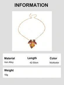 1pc/Set Autumn Maple Leaf Alloy Painted Fallen Leaf Women's Necklace