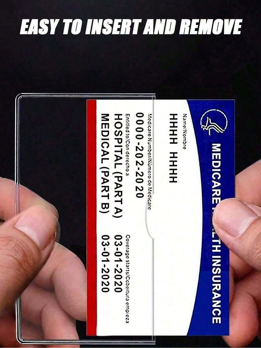 4-Count Or Clear PVC Card Covers, Water-Resistant - 無色 - 查看 1