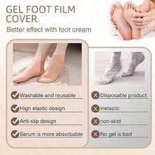 1 Pair Of Silicone Moisturizing Socks - High Elastic Aloe Soothing Anti Slip Gel Heel, Night Home Foot Care, Softening And Moisturizing, No Shoes To Wear, Soft Texture, Women's Moisturizing Anti Crack Sole Socks, For Dry Heels - Foot Care IBCG - 紫色 - 查看 7