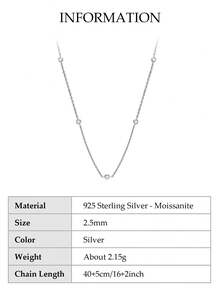 XUJIA 一件时尚简约新娘首饰，925纯银圆形切割，镶嵌2.5毫米（0.06克拉）/4毫米（0.3克拉）莫桑石，配有女士项链，适合万圣节派对、圣诞节、送给女朋友或作为生日礼物。 - NMO-002 - 查看 18