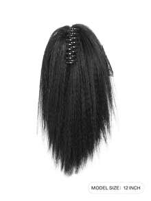 12 Inch Black Fluffy Thick Synthetic Straight Braided Wig, Suitable For Daily Wear, Parties, Halloween, Cosplay, Great Thanksgiving Gift - Multicolor - View 5