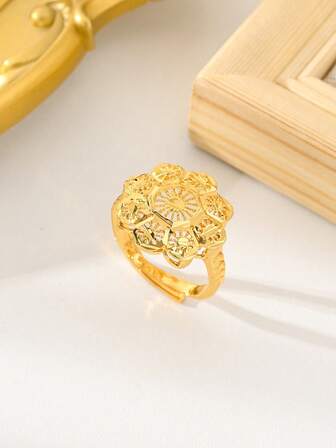 Fashionable & Elegant Luxury Women's Gold Ring, Adjustable Size