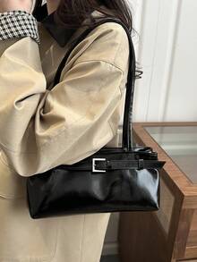 New Fashion Waist Bag With Metal Accessories, Suitable For Parties, Outings, Vacations, Shopping And Daily Use, Can Store Coins, Phones, Also Suitable As A Work Bag For White-Collar Workers, College Students And Office Workers, Elegant Ladies Bag - Black - View 3