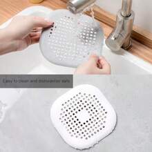 XISH LISAPRO 10PCS Tapón de Silicona para Desagüe de Suelo Cuadrados Cubiertas con Ventosa Filtro Antiatascos Tapones de Silicona Antiolor Anticucarachas para Cocina y Baño Lavandería Blanco + Gris - BlancoGris - Ver 1