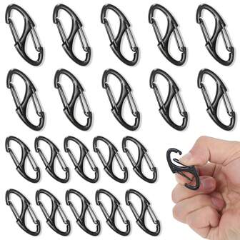 20 piezas Clips de cremallera, candados de cremallera antirrobo para mochilas, ganchos de resorte de doble cara tipo carabinero, disuasivo de robo para equipaje, maletas, bolsos, llaves, monederos