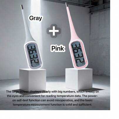 High-Precision Digital Thermometer With Large Screen, Soft Probe For Armpit And Oral Use, Backlit Display For Home Use