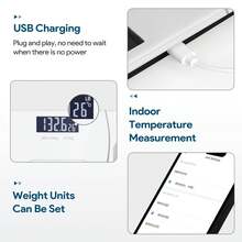 Electronic Scale, Bathroom Scale, Personal Scale, High-Precision Body Scale, With LCD High-Definition Display And Temperature Display, Large Platform, Durable And, Suitable For Various Scenarios. - 白色普通款 - 查看 9