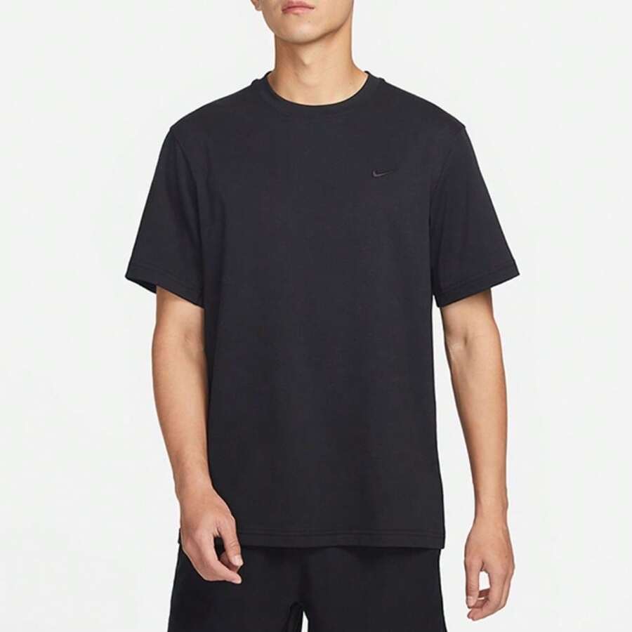 Nike 男士速干透气跑步短袖运动T恤 - 黑色 - 查看 1