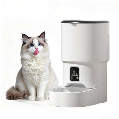 4L Automatic Pet Feeder With Portion Control (1-6 Meals), Timed Cat Dry Food Dispenser Pet Auto Feeder For Cats & Small Dogs, Easy Clean