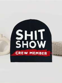 提花针织帽，时尚字母设计，秋冬户外骑行帽，保暖滑雪帽，Y2K街头风针织帽，秋冬美学 - show - 查看 11