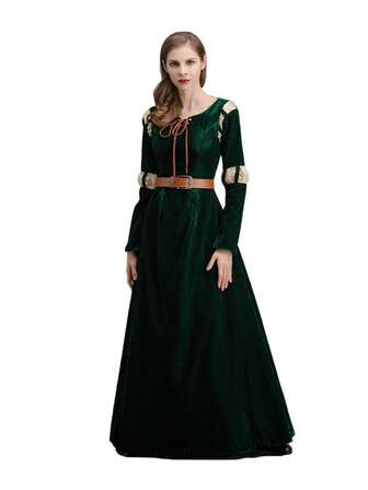 Brave Cartoon Movie Character Cosplay Costume, Princess Merida Court Dress Halloween Stage Play Costume