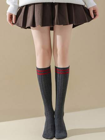 1Pair Daily Casual Ins Style Japanese Women's Long Socks Spring Autumn Pure Sweet JK Calf Socks Pressure High Tube Socks