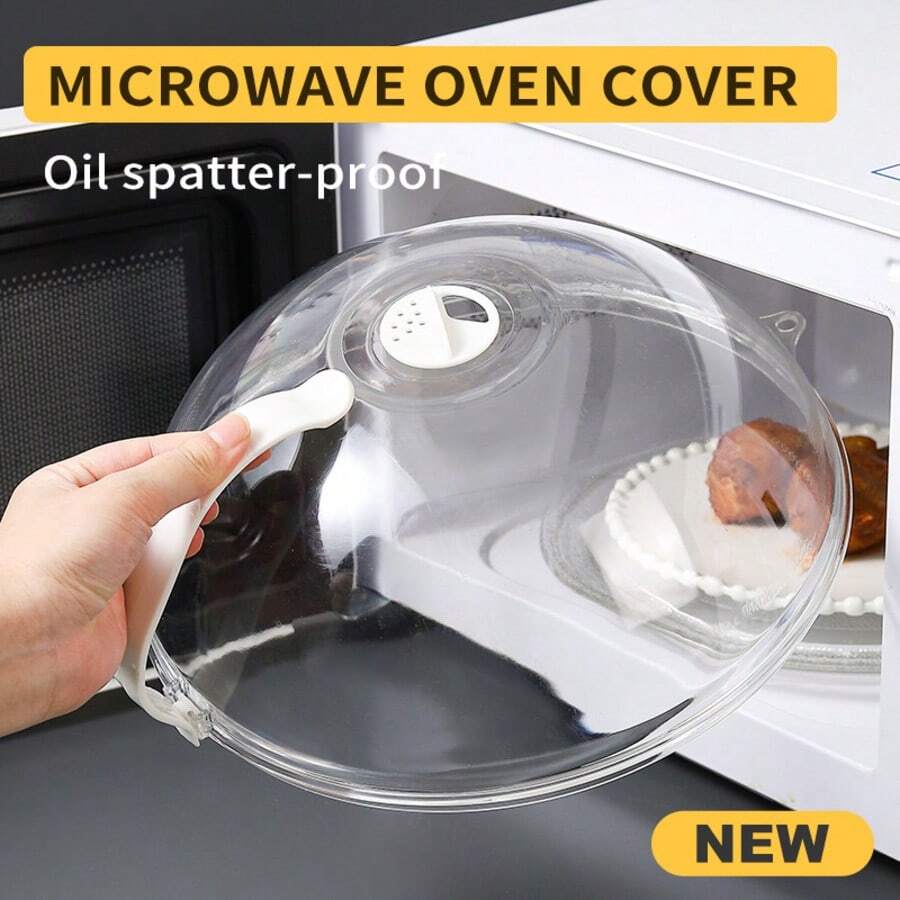 Reusable Microwave Splatter Cover And Steak Splatter Cover With Handle - Transparent Cover, Grease-Proof, Fits Bowls, Plates And Dishes - Clear - View 1