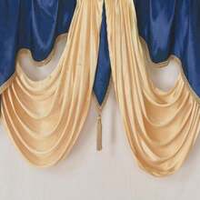 GOHD Valarie Fancy Window Valance. 54 X 18. Taffeta Fabric With Soft Satin Swag. Add Some Royal Luxruy Accent To Your Home. (Nightsky Blue) - ColorE - 查看 3