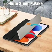 Redmi Pad 2 Pro 12.1 Inch 2025 Leather Triple Fold Magnetic Cover Case, Compatible With Poco Pad M1 With Auto Sleep/Wake Function, Folding Flip Stand Protective Cover For Redmi Pad 2 Pro 12.1" 2025 Tablet - Multicolor - View 2