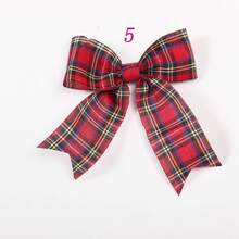 Black Red Plaid Bow Christmas Tree Decoration Bowknot Accessories Fabric Hair Ornaments Xmas Tree Decor - Nơ lớn 8 - Xem 9
