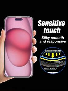 3pcs Anti-Spy Tempered Glass Screen Protector, Purple, Blue Light Blocking, Privacy Protection, Anti-Fingerprint, Water-Resistant, Compatible With IPhone 11/12/13/14 Pro Max, 15 Pro Max, 16/16 Plus/16 Pro/16 Pro Max/16e, 17/17 Air/17 Pro/17 Pro Max Screen Protection Essentials, Applicable To Daily Shield, Office, Home Daily Shield Office Home Phone Screen Protector Phone Accessories Privacy Screen Protector Waterproof Shockproof Anti-Fall Scratch Resistant - Purple - View 5