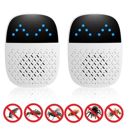 Ultrasonic Pest Repeller | Dual Frequency Technology, Humane Pest Control For Indoor Home/Kitchen/Garage/Warehouse, Keeps Away Mice, Cockroaches, Flies, Mosquitoes