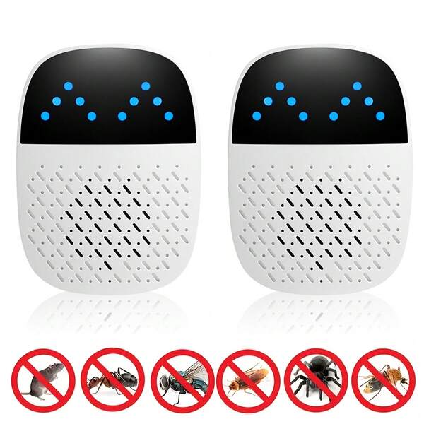 Ultrasonic Pest Repeller | Dual Frequency Technology, Humane Pest Control For Indoor Home/Kitchen/Garage/Warehouse, Keeps Away Mice, Cockroaches, Flies, Mosquitoes