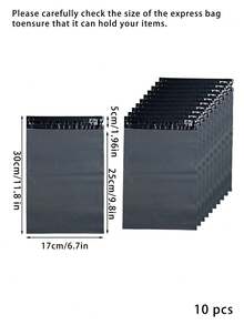 100个/10个装加厚防水纯色礼品袋,简约百搭,适用于学校、办公室、返校季、男士生日、情人节、圣诞节礼物、批量礼品袋、蓝色礼品袋 - 黑色 - 查看 12