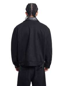 Áo khoác phi công cổ điển MT99 bằng da lộn màu nâu, thích hợp cho cặp đôi. - màu đen - Xem 2